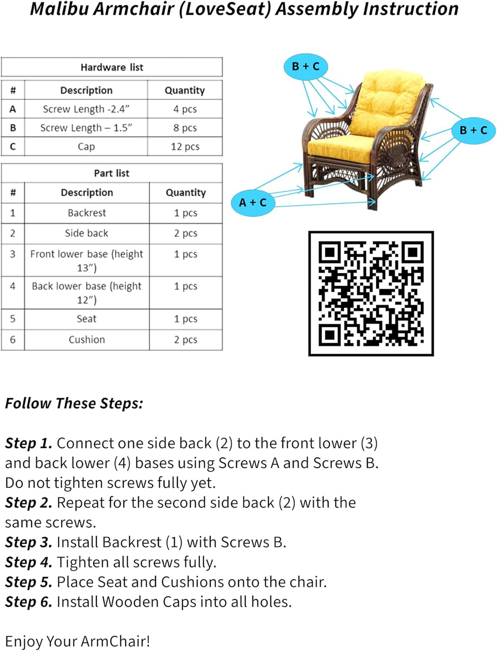 Malibu Lounge Loveseat Sofa Natural Rattan Wicker Handmade Design, White Colo...