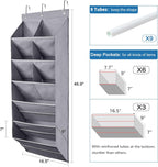 FENTEC 2 Pack Over the Door Shoe Organizer, Hanging Shoe Organizer, 6-Tier Large Deep Pockets Door Shoe Rack with 3 Hooks Shoe Organizer for Shoes, Sneakers, and Home Accessories, Grey