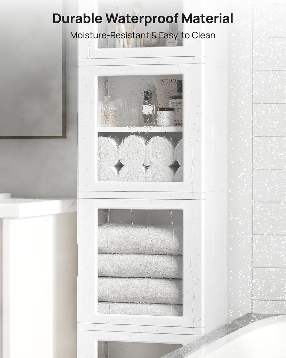 Vtopmart 63.2" Tall Slim Bathroom Storage Cabinet with 4 Adjustable Shel...