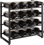 IBUYKE Metal Wine Racks Countertop,16 Bottles Wine Bottle Holder,TMJ903H | 4 Tiers Wine Rack Wine Rack Freestanding Wine Storage Cabinet for Home Kitchen Pantry Wine Cellar Bar