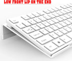 Acrylic Tilted Computer Keyboard Stand for Ergonomic Typing, Keyboard Tray Holder with Silicone Non-Slip Case, White