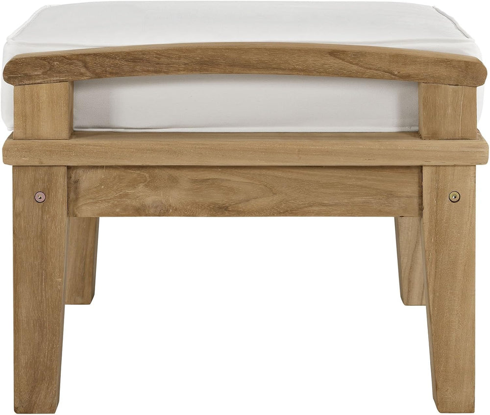 Modway EEI-1152-NAT-WHI-SET Marina Premium Grade A Teak Wood Outdoor Patio Ot...