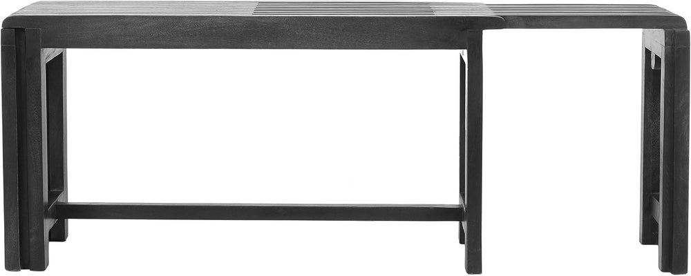 Jofran Global Archive Bradford Extendable Solid Mango Wood Bench, Mid-Century...