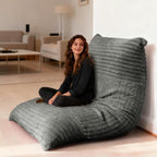 3 in 1 Bean Bag Chair, Beanbag Washable, Bean Bag Chairs for Adults, Beanbag Chair with Zipper, Adult Beans Bags Chairs, Giant Beanbags Sofa for Livingroom(Dark Grey, 55.1"x 75.6"x 19.69")
