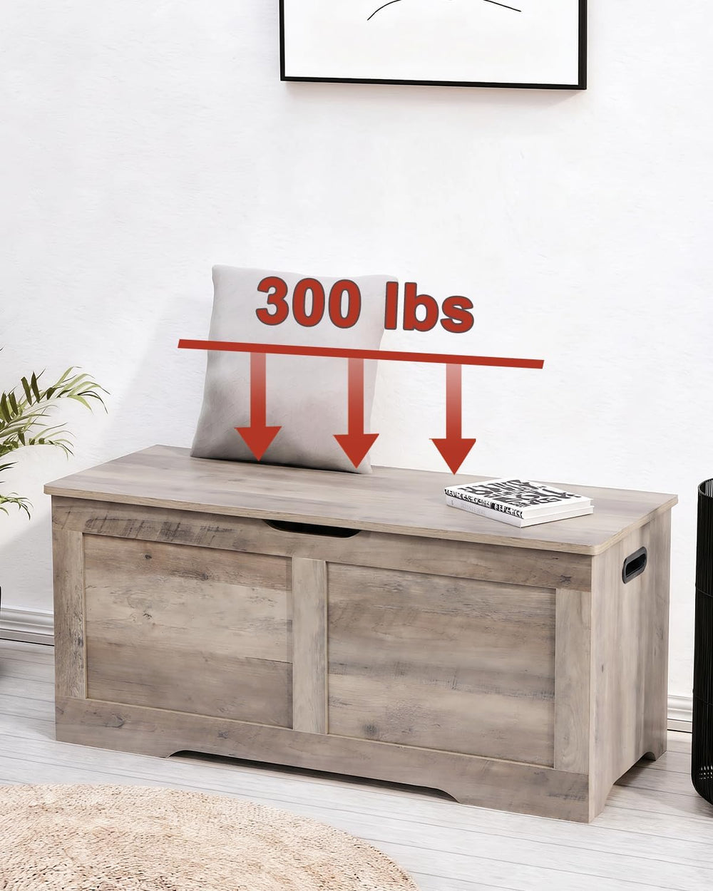 Timberer 39.4" Storage Chest, Storage Trunk with 2 Safety Hinges, Wooden...