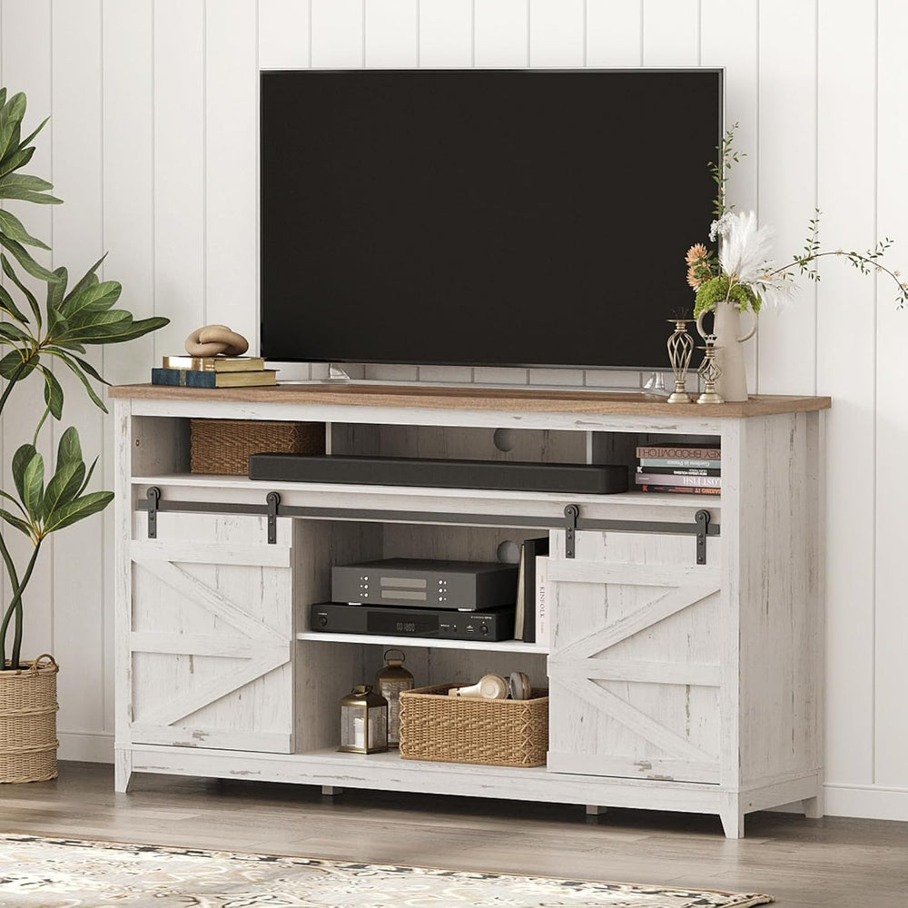 Lifewit Farmhouse TV Stand for up to 65" TV, Entertainment Center with A...