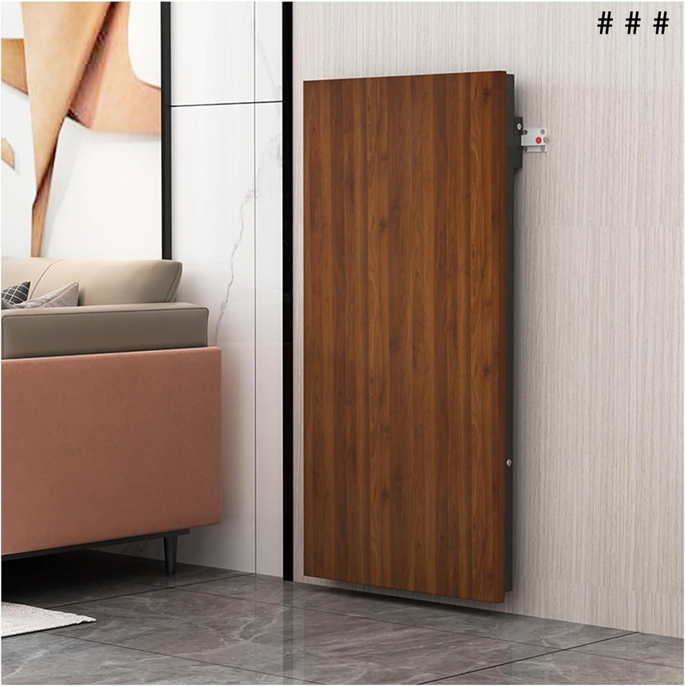 Solid Wood Fold-Up Wall Table, Minimalist Space-Saver Convertible Desk for Sm...