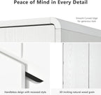 LUMISOL Tall Farmhouse Kitchen Pantry Cabinet with 8 Door Shelves, Curved Design Ached Cabinet with 3 Adjustable Shelves, Versatile Cupboard with Hidden Drawer for Dining Room, 72" H, White