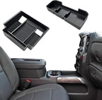 ELECFRESH 2PCS Center Console Organizer Tray for 2022 2023 2024 2025 Chevrolet Silverado Accessories, Armrest Storage Box and Center Console Storage for Chevrolet Silverado