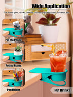 Kalolary 2-Pack Table Edge Cup Holder - Versatile Clip for Drinking Cups, Mugs & Bottles - Ideal for Home, Office & School (Blue)