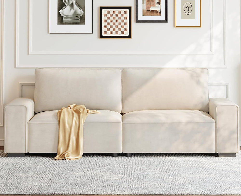 Vesgantti 85'' Chenille Couch for Living Room, 3 Seater Comfy Sofa wi...