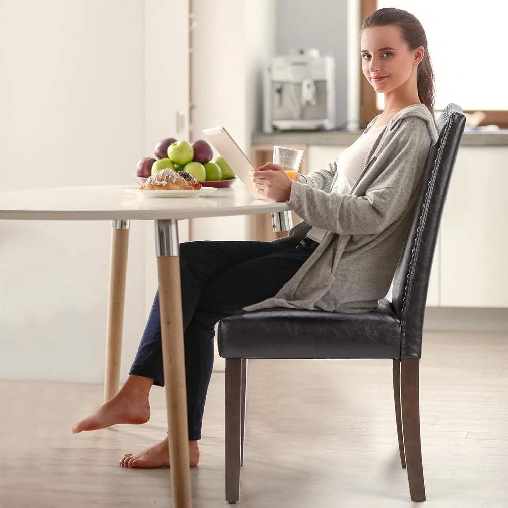 DUMOS Dining Chairs Set of 6, PU Leather Kitchen Chairs for Living Room | Uph...