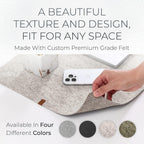 Nordik Large Felt Desk Mat – Stone Oat Beige – 35 x 17 inch – Computer Desk Mat – Keyboard and Mouse Pad – Large Desktop Felt Pad