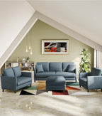 Welzona Loveseat, 51" Small Couch, Comfy Teddy Love Seat for Living Room, Tool-Free Setup Loveseat Sofa for Small Spaces, All-Wood Small Sofa Couch for Bedroom, Blue Grey