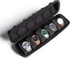 Hard Watch Travel Case, 5 slot Watch Roll Case Storage and Organizer for Men and Women, with anti-move watch pillow