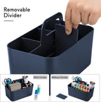 Tiawudi Multipurpose Caddy Organizer, Plastic Caddy with Handle, Stackable Desk Organizer for Stationery, Marker and Pencil, Office Supplies Organizer, Dorm Caddy