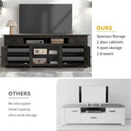 DWVO Farmhouse TV Stand for 75/80 Inches TVs, Entertainment Centers Furniture 30" Tall, TV Consoles with Storage Drawers & Power Outlet, Rustic TV Stands for Living Room, Dark Rustic Oak