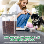 TBMax Cat Dog Food Storage Container 5 to 7 lbs with Pet Can Cover and Mixing Spoon, Airtight Pet Food Bird Seed Dispenser, Portable Travel Kibble Container for Travel Daily Use