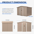 8FT x 6FT Metal Outdoor Storage Shed,Utility and Tool Shed Storage House w/Lockable Sliding Doors & Air Vent,Garden Shed for Backyard,Garden,Patio,Lawn