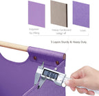 HOONEX Large Foldable Storage Bins, Linen Fabric, Pack of 2, Storage Baskets with Wooden Carry Handles and Sturdy Heavy Cardboard, for Home, Office, Car, Nursery, Purple