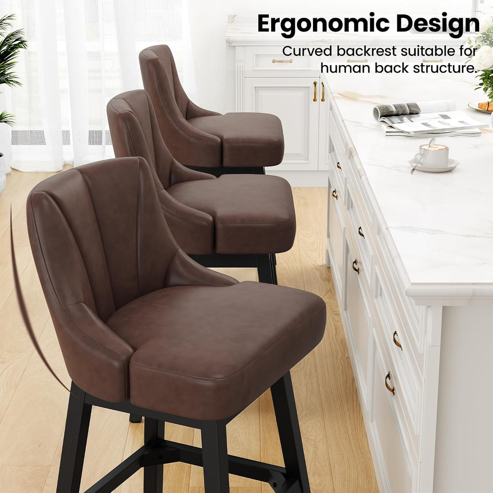 Swivel Bar Stool, 26" Upholstered Counter Height Barstools