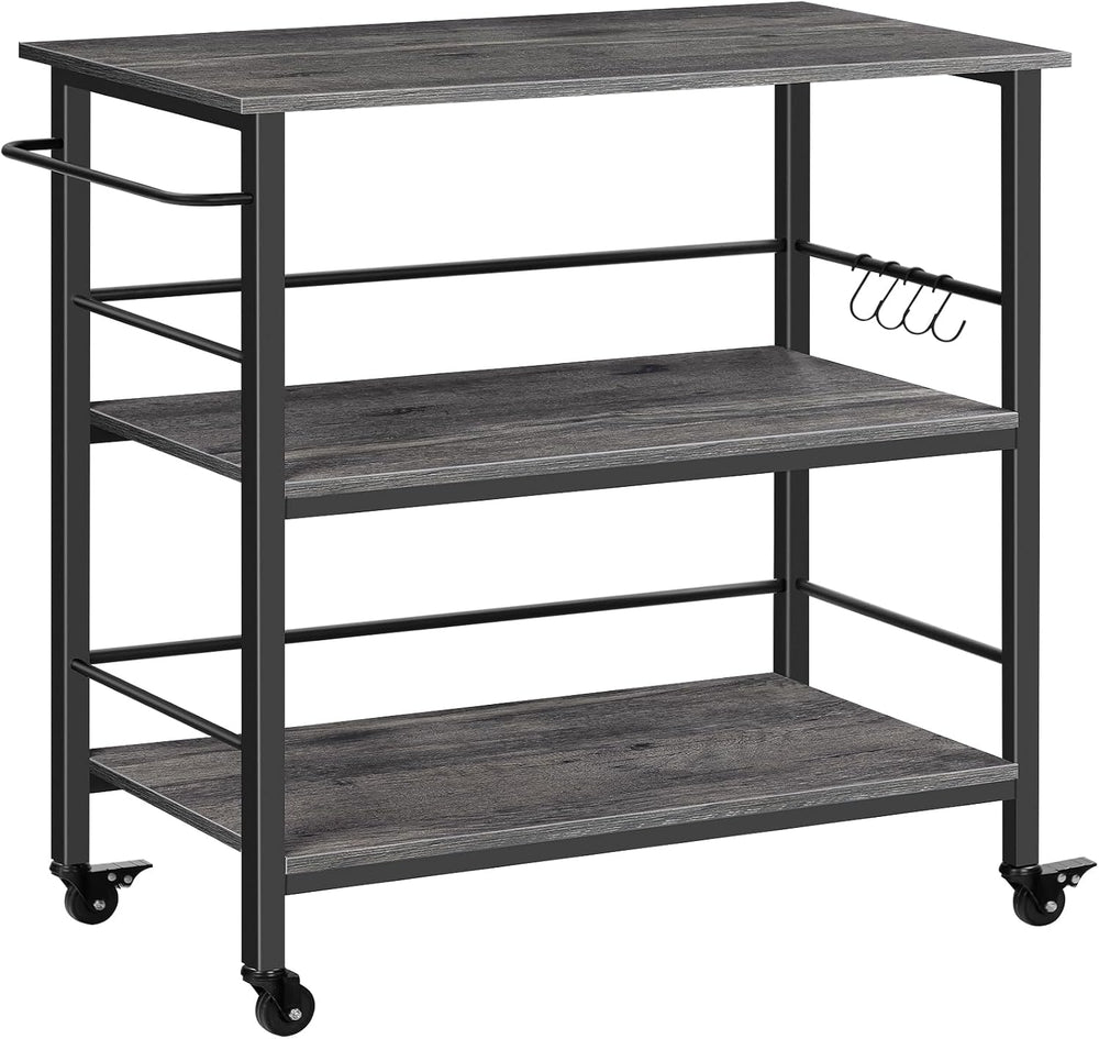 HOOBRO Kitchen Island with Storage,Industrial Kitchen Island on Wheels and Si...