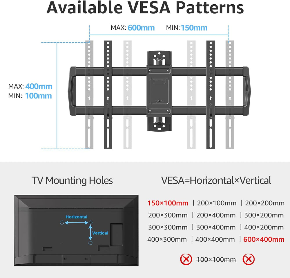 MOUNTUP 37.9" Long Arm TV Wall Mount for Most 42-75 Inch TVs, Full Motio...