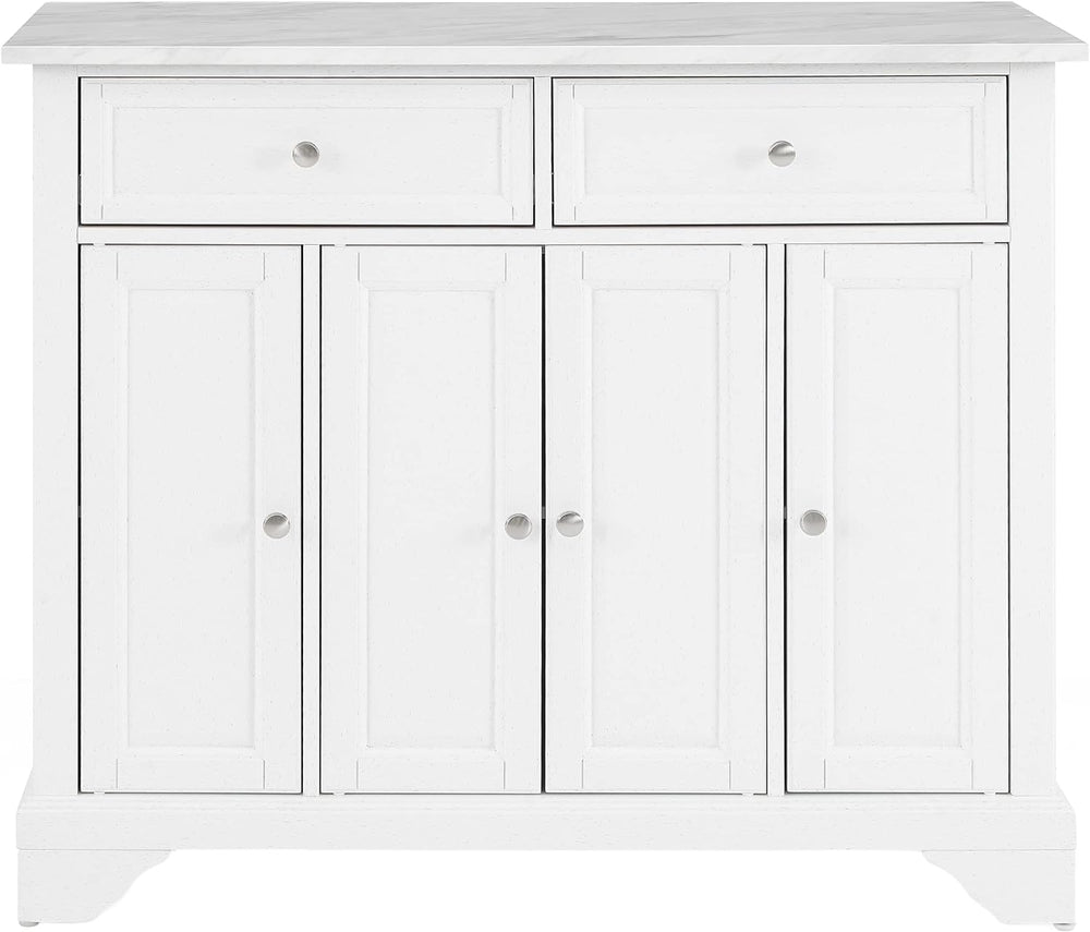 Crosley Furniture Avery Rolling Kitchen Island Storage Cart with Shelves, Mic...