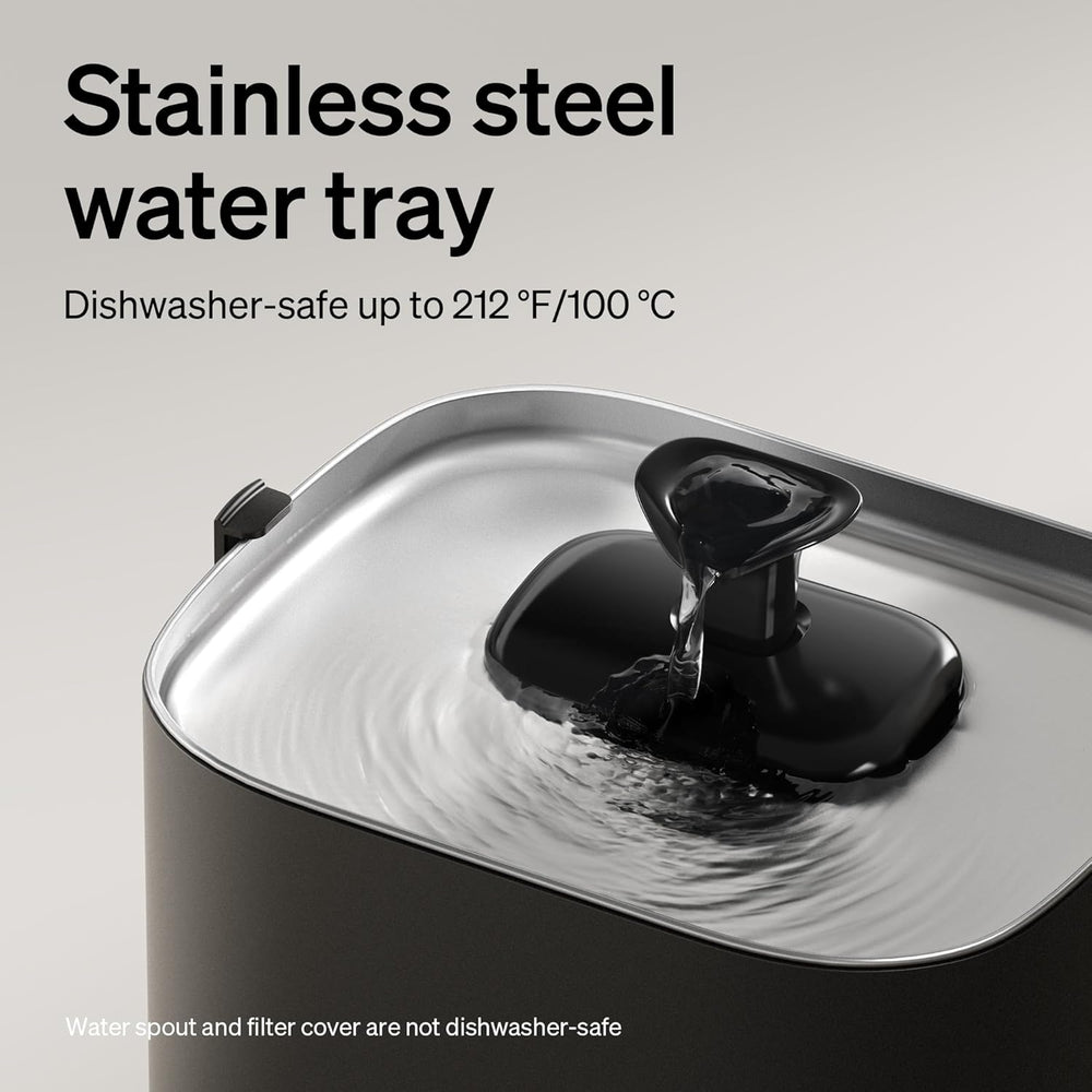 PETLIBRO Cat Water Fountain Stainless Steel Tray, Cordless Cat Fountain Batte...