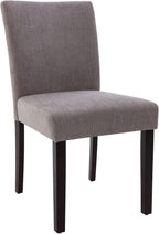 Watson & Whitely Upholstered Kitchen & Dining Room Chairs with Low Back, Performance Fabric Dining Chairs Set of 2, Modern Armless Dining Table Chairs with Solid Wood Legs, Dark Grey