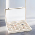 Stratalife Jewelry Organizer Stackable Earring Organizer Tray with Lid Jewelry Storage Tray for Earring Necklace Drawer Display Idea for Mom from Daughter (30 Grids)