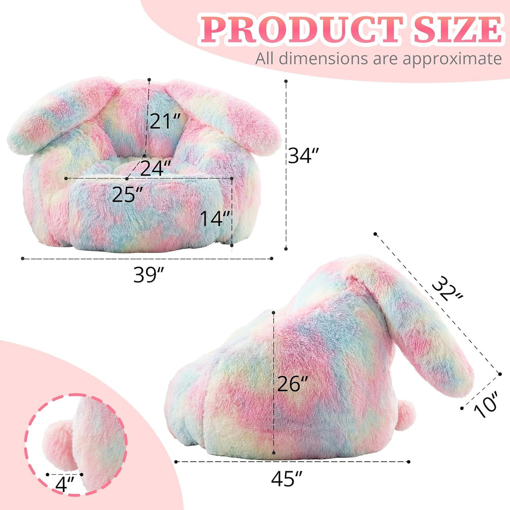 Achicsofar Giant Bean Bag Chair for Adults Teens, Faux Fur Bunny Beanbag | Ar...