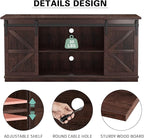 YESHOMY TV Stand for Televisions up to 65 Inches, with Sliding Barn Doors and Storage Cabinets, Console Table and Media Furniture for Living Room, 58 Inch, Espresso