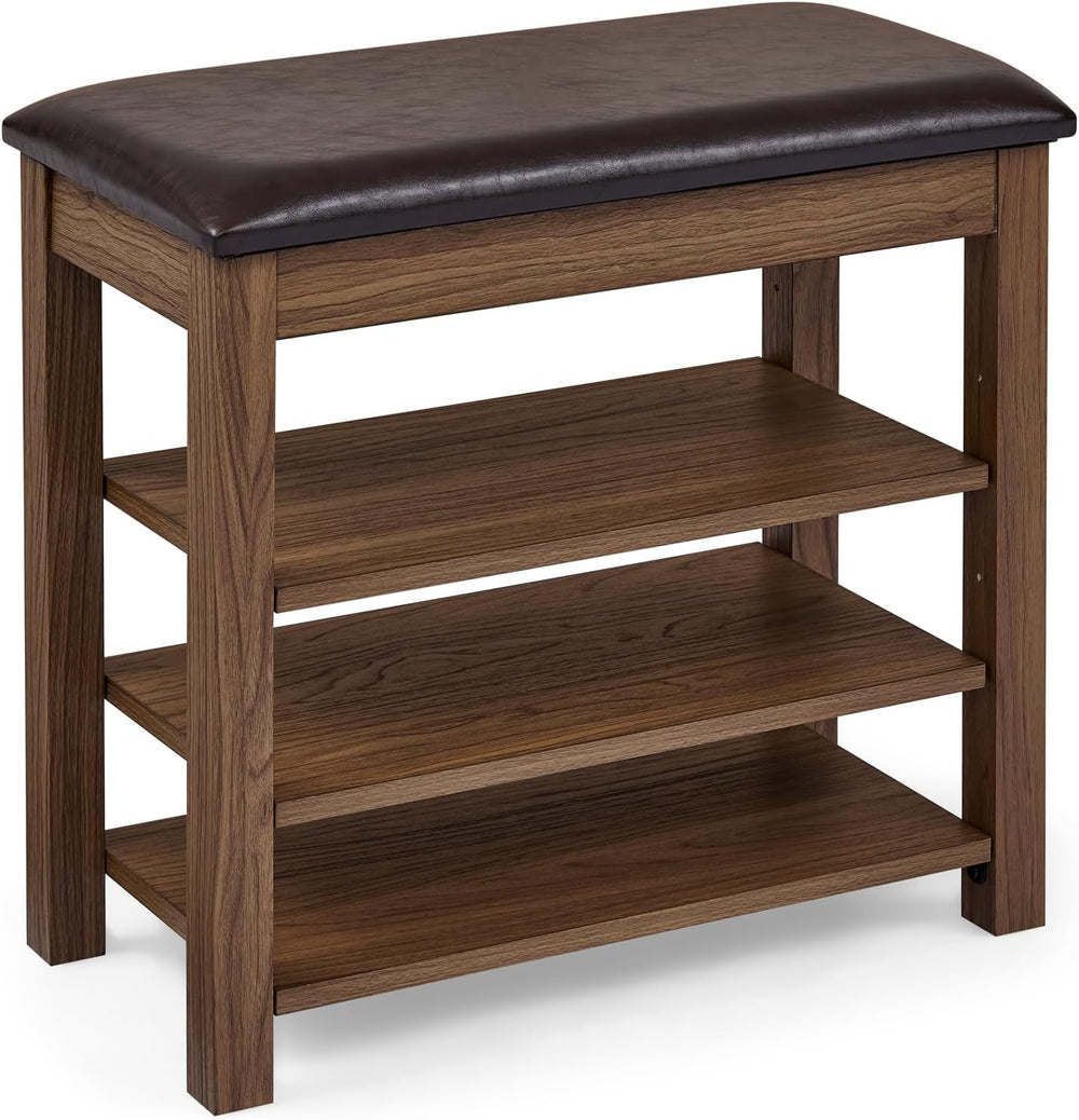 Shoe Storage Bench for Entryway, 24" Lift Top Storage Bench with PU Leat...