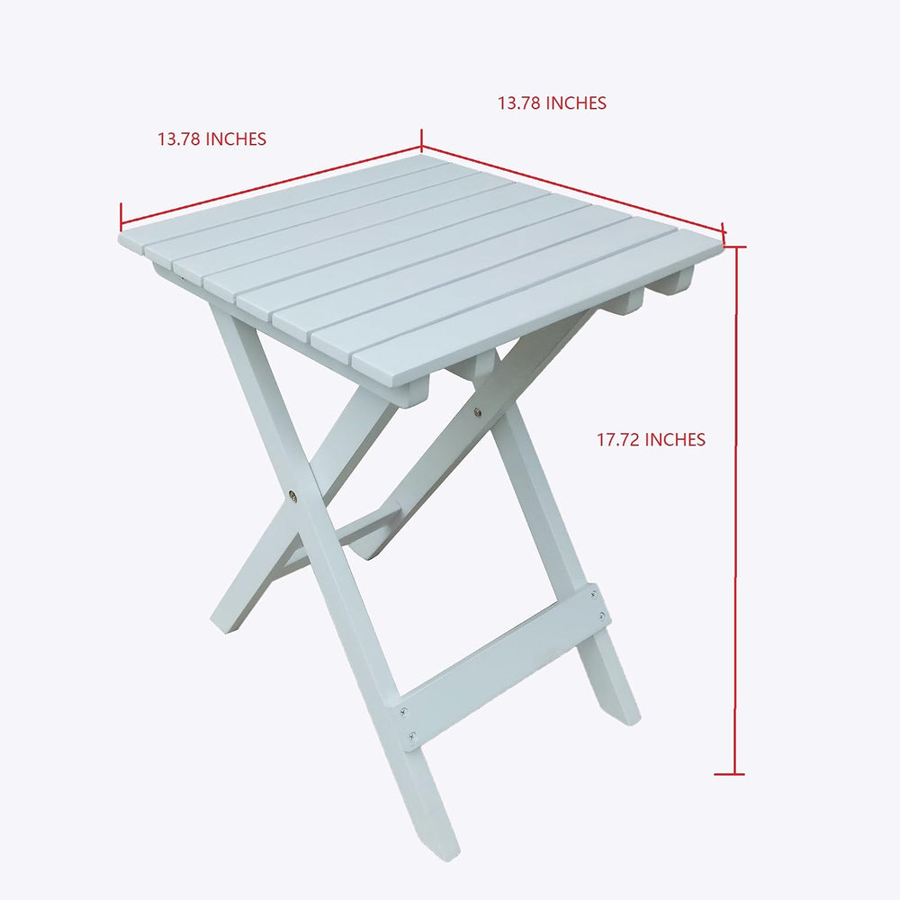 Rocking Rocker - S001WT White Wood Porch Rocker with Side Table - Set of 2