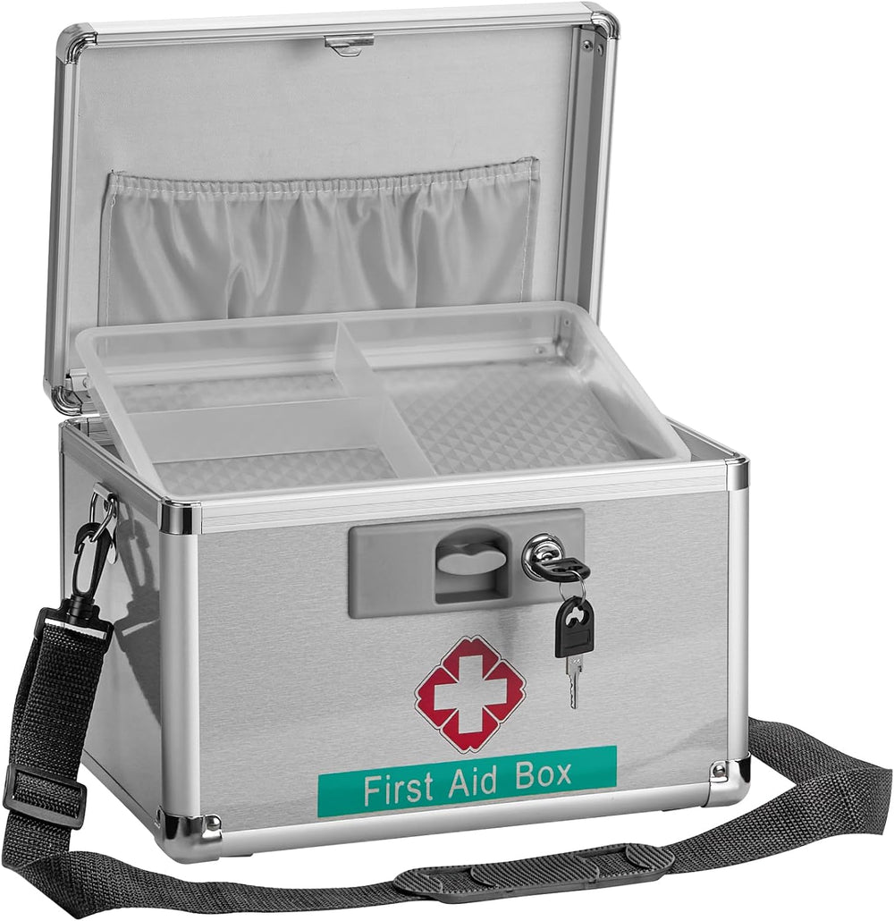 14-Inch Medicine Lock Box - Keyed Security for Home & Outdoor Use | Locka...