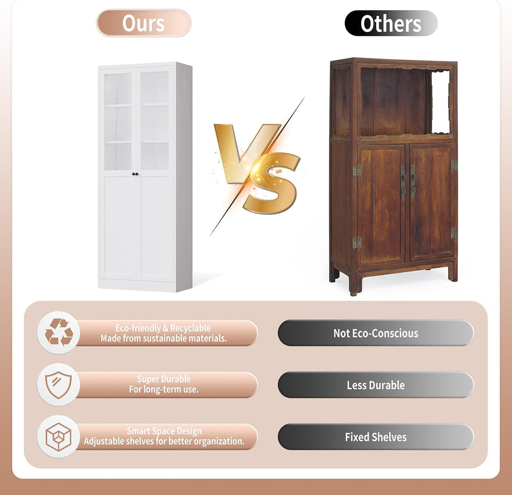 72.05" Tall 27.56" Wide Large Pantry Storage Cabinet, Freestanding ...