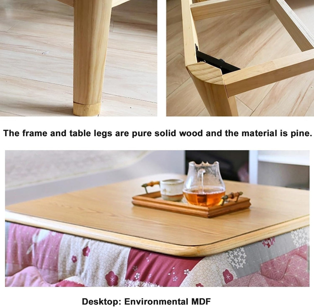 Kotatsu Heating Table Set 80/120cm Japanese-Style Stove Futon Set Kotatsu Hea...