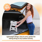 ACKO 13 Inch Folding Step Stool 3-Piece Set, 300 LB Capacity Plastic Foldable Stools with Handle, Non-Slip Bundle (Black & Black & Gray)