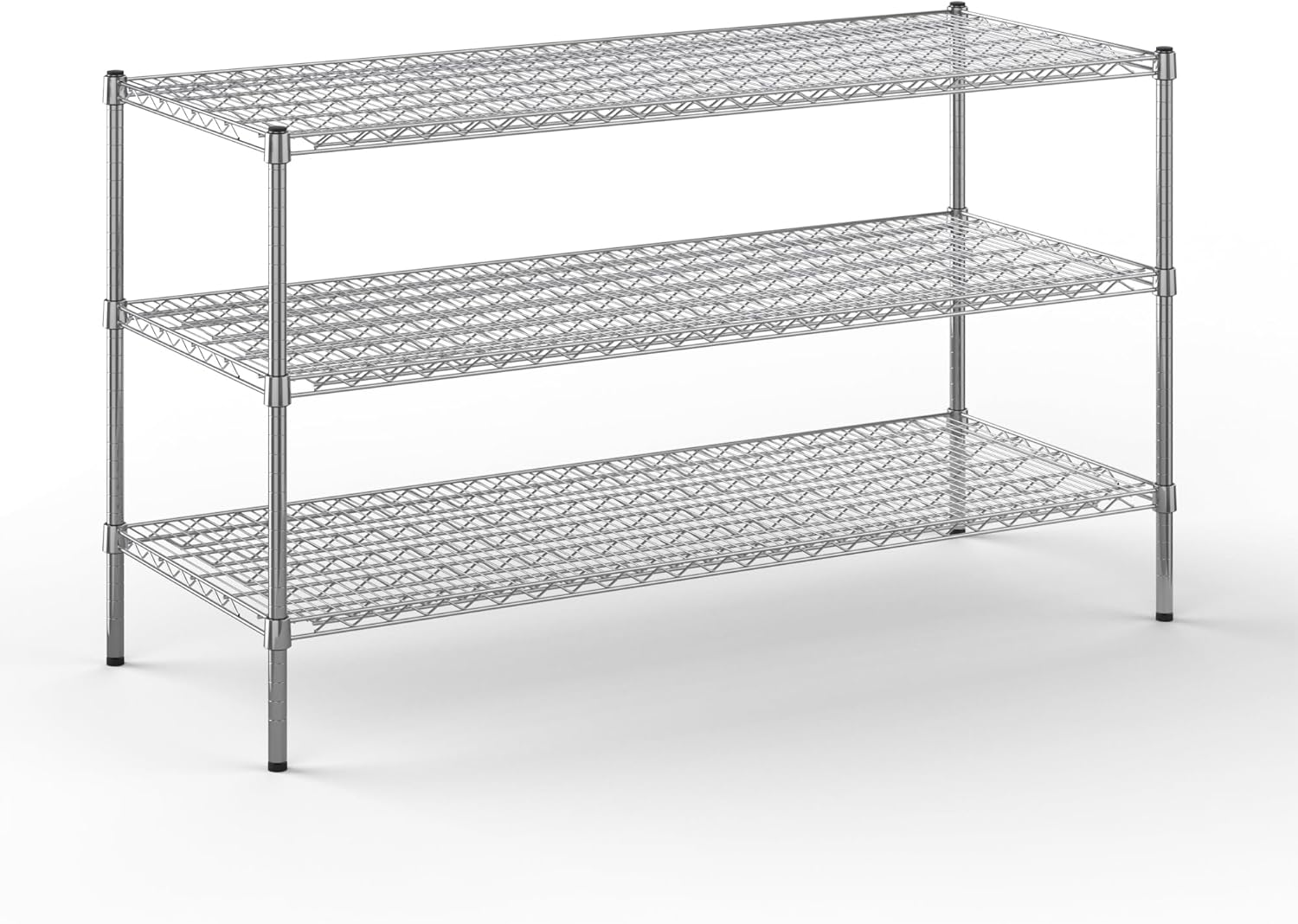 24" Deep x 60" Wide x 34" Height Wire Shelving Kit | 3-Tier | NSF Commercial Storage Rack Unit