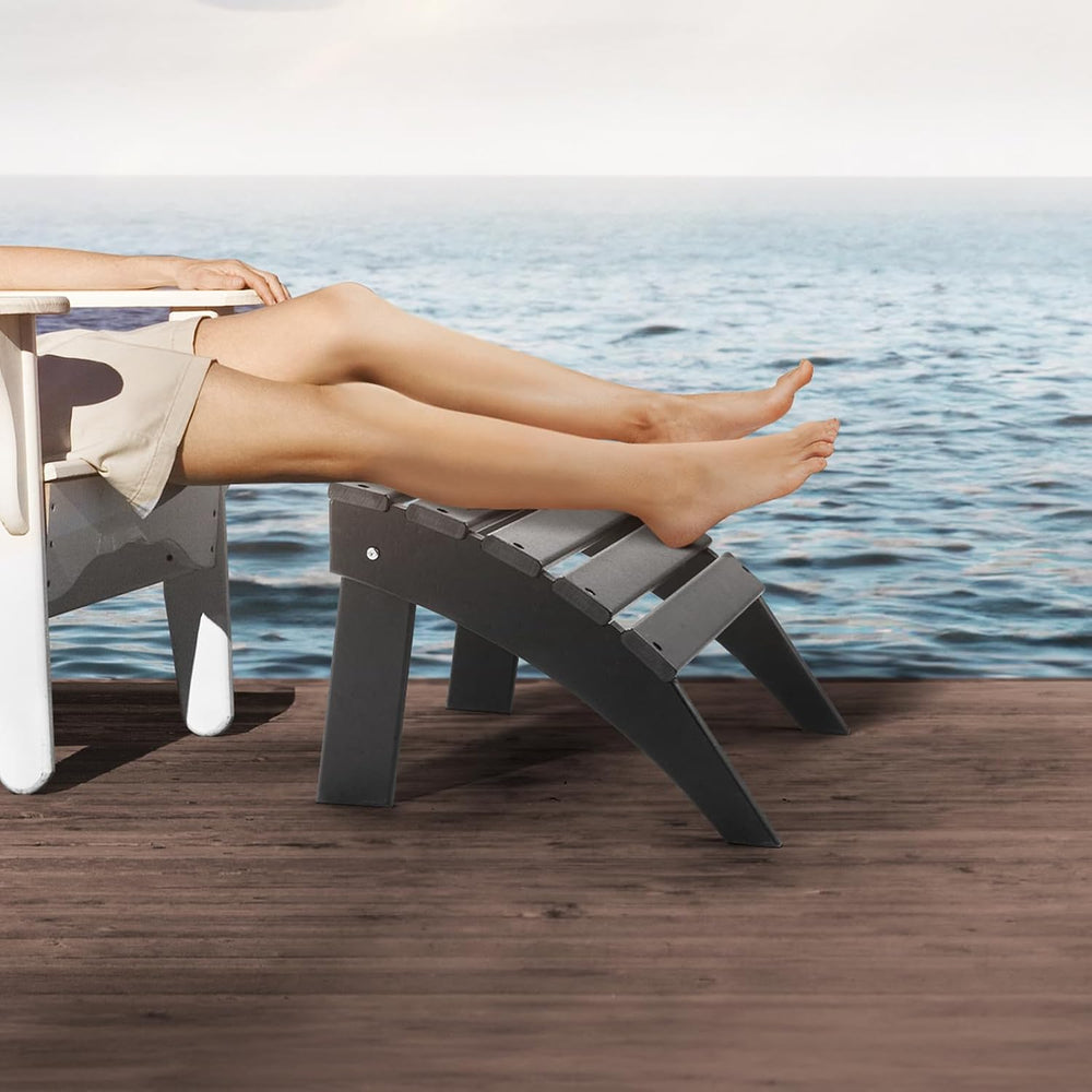 VEVOR Adirondack Ottoman, 18.7L x 19.7W x 13H Inch HDPE Plastic Folding Adiro...