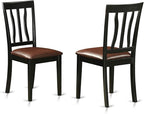 East West Furniture QUAN5-BCH-LC 5 Piece Dining Set Includes a Rectangle Dining Room Table with Butterfly Leaf and 4 Faux Leather Upholstered Chairs, 40x78 Inch, Black & Cherry