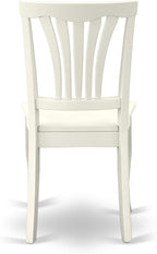 East West Furniture SUAV5-LWH-W 5 Piece Dining Table Set for 4 Includes a Round Kitchen Table with Dropleaf & Shelves and 4 Kitchen Dining Chairs, 42x42 Inch, Linen White