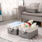 combocube 15.7 x 11.8 x 8.2 Inch Fabric Storage Bins for Shelves, Linen Storage Organizer Storage Basket with Ropes for Laundry, Home, Closet, Office, Clothes, Toys Organizer