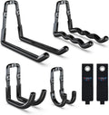 3-H Heavy Duty Garage Hooks 6 Pack, One-Piece Construction Garage Wall Hooks, Garage Hanger & Organizer Wall Mount for Ladders, Bikes, Chairs, WeedEaters, Shovels, Garden Tools (Black)