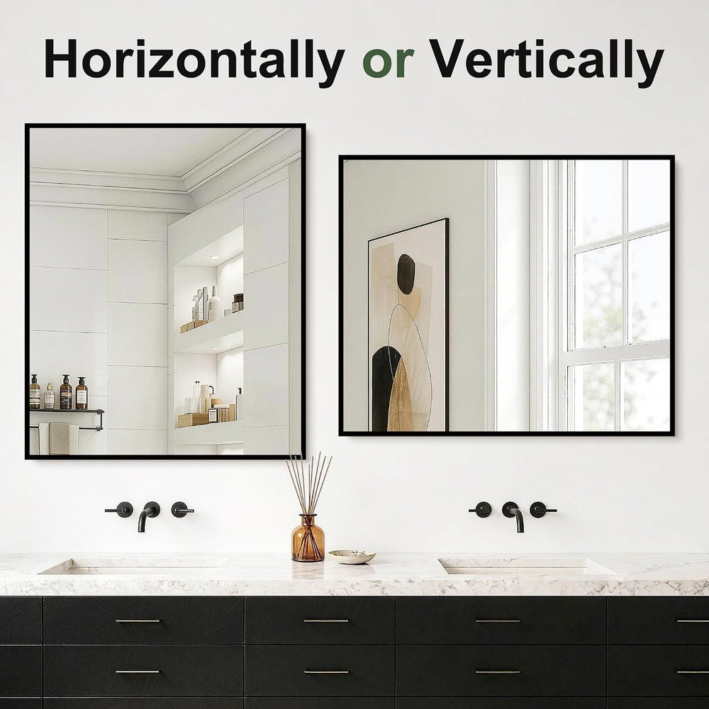 Bathroom Mirror for Wall, 2 Pack 30”x36” Vanity Mirrors,Black