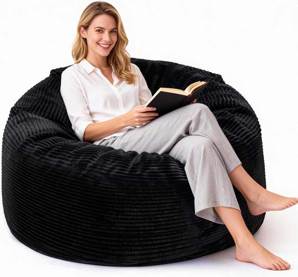 Bean Bag Chairs, 3FT Bean Bag with Memory Foam Filling, Removable and Washabl...