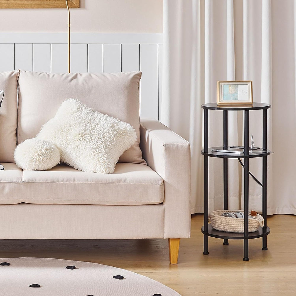 HOOBRO Side Table and Round Side Table Bundle, Round End Accent Table with St...