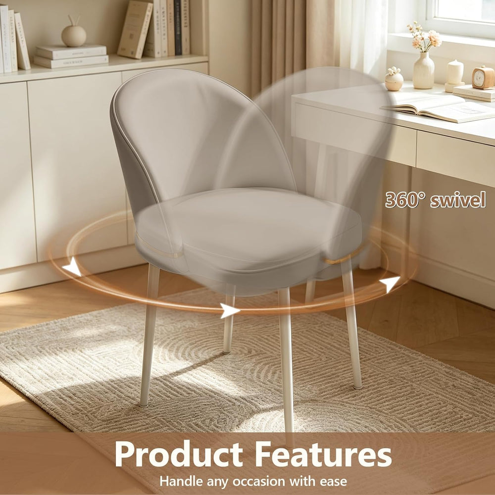 Modern Dining Chairs Set of 4, Swivel Upholstered Dining Chair with Metal Leg...