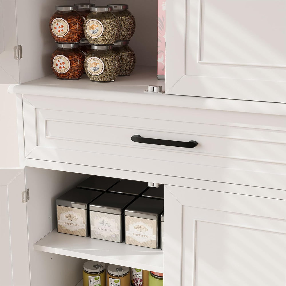 72in Tall Cabinet with Drawer, 6 Doors and Adjustable Shelves, Large Kitchen ...